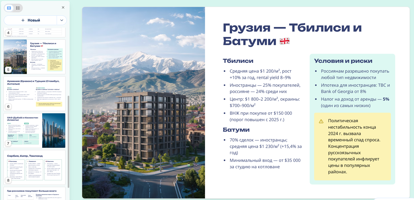 Gamma — слайд в редакторе карточек
